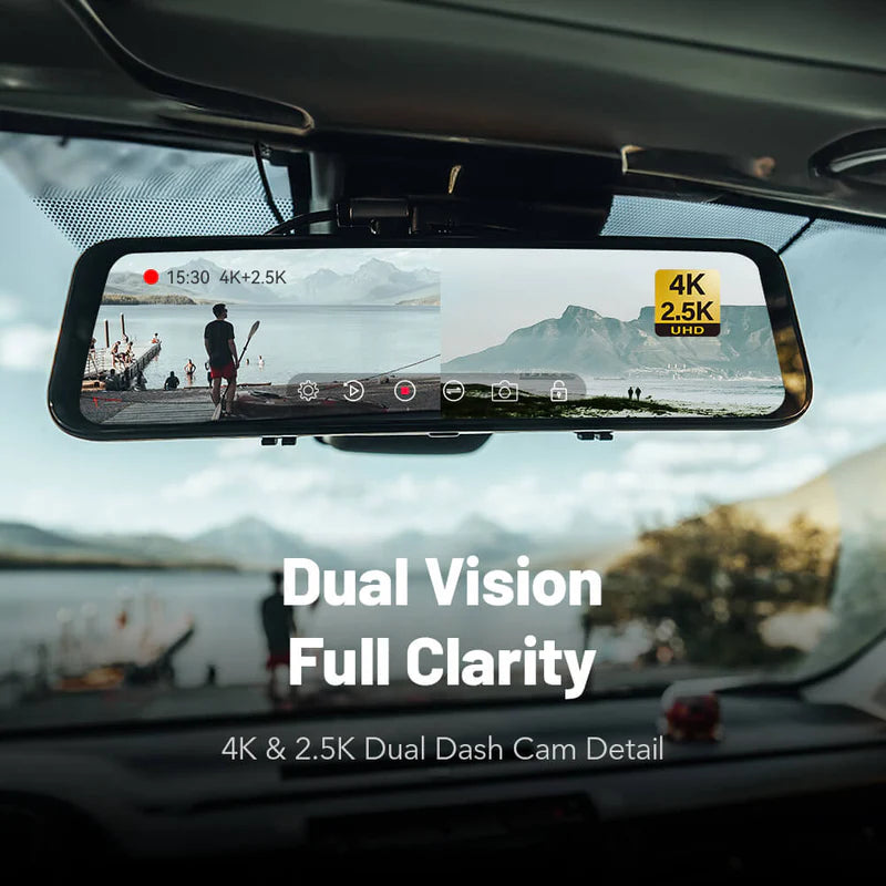 Wolfbox G900 4K + 2.5k Mirror Dash Camera