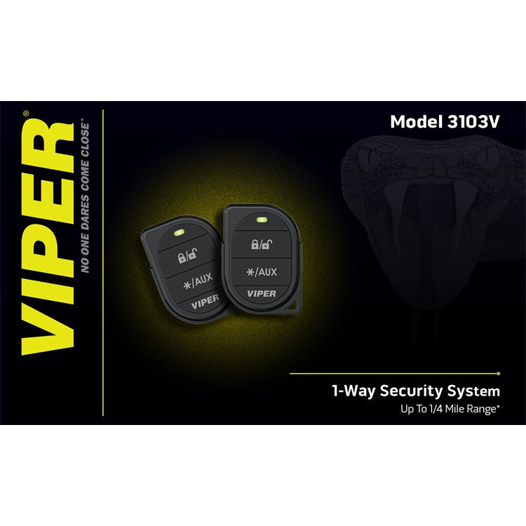 NEW! Viper 3103V Car Alarm System – 1-Way Security with Keyless Entry | Car Alarm System