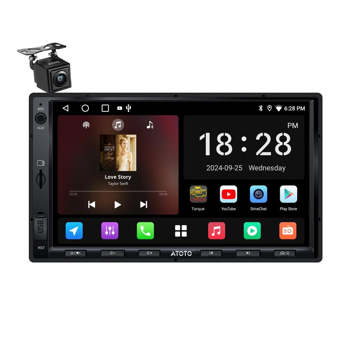 ATOTO A5LG2A7T-S01: 7" Double-DIN Stereo with Wireless CarPlay & Android Auto