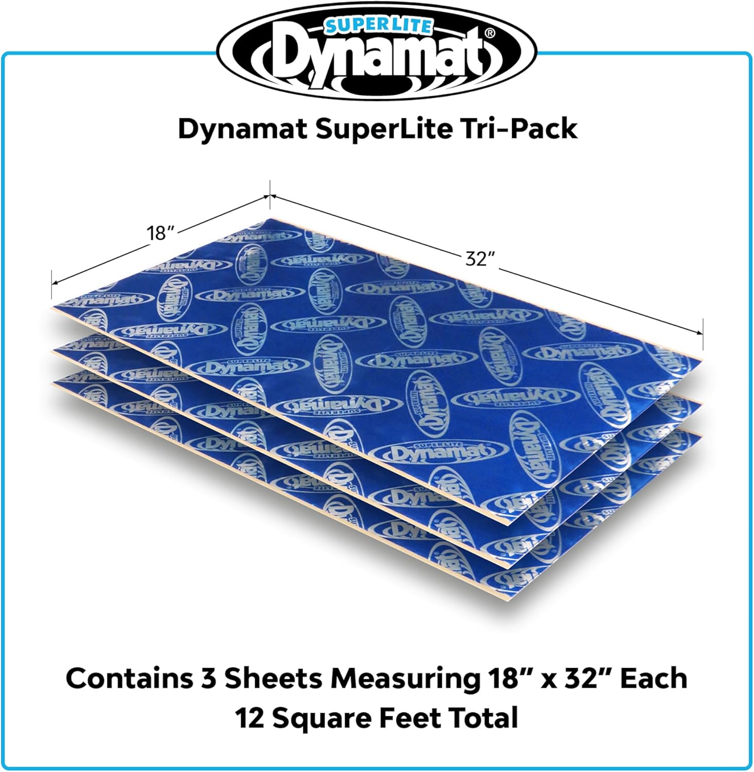 Dynamat SuperLite Sound Deadener – 18" x 32" Sheets (Set of 3)