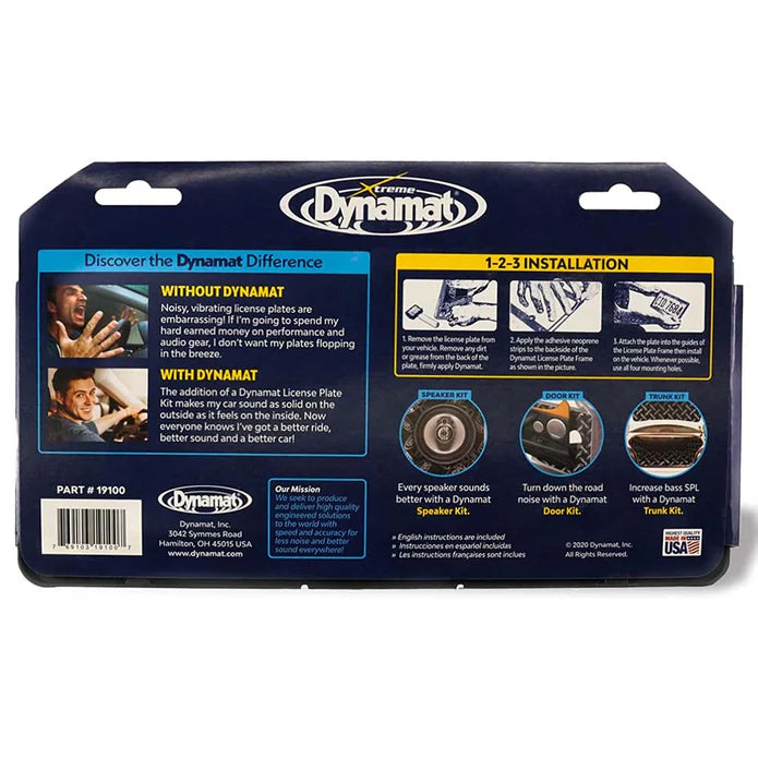Dynamat Xtreme License Plate Frame Kit