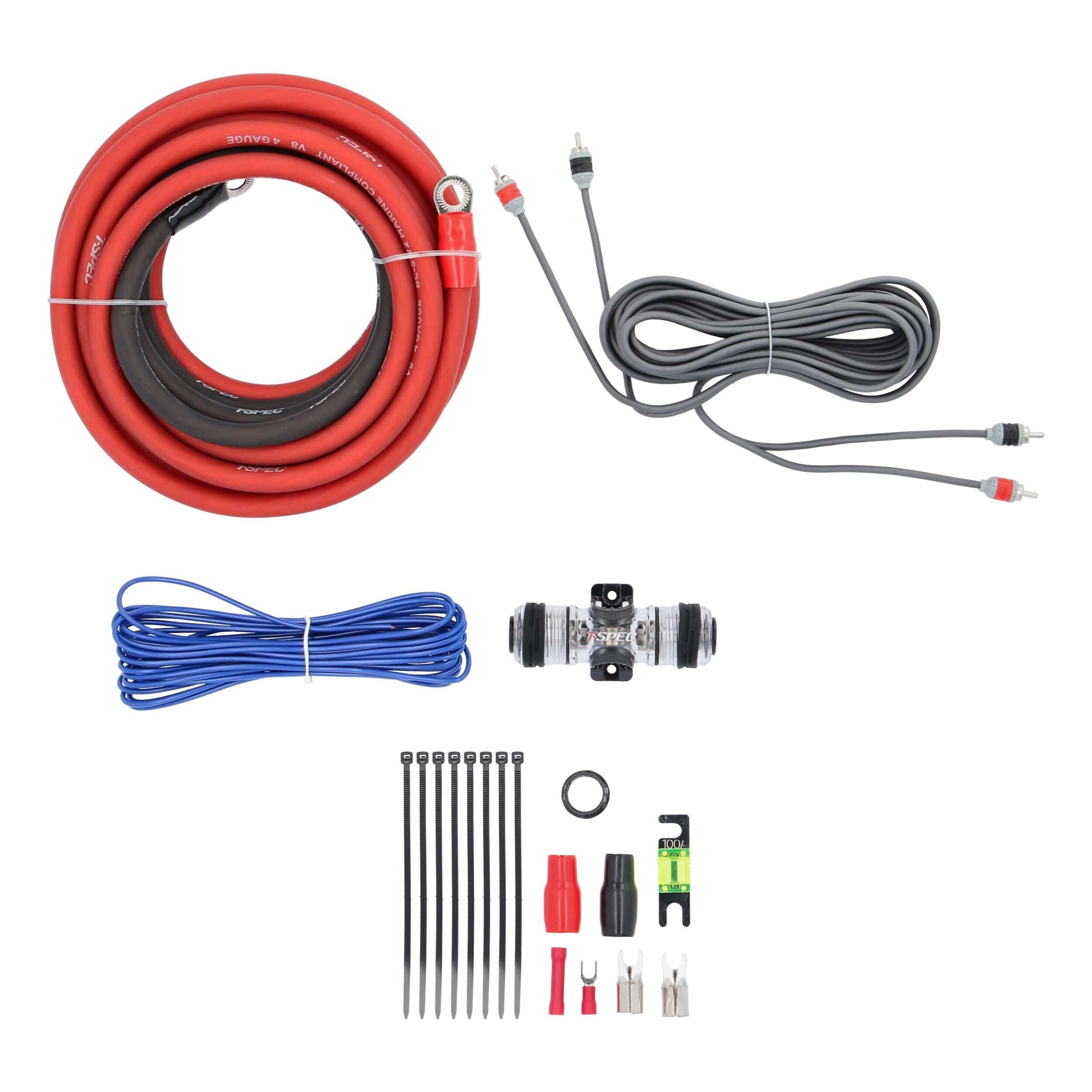 V8-AK4 - 4 AWG Copper Amp Kit with RCA