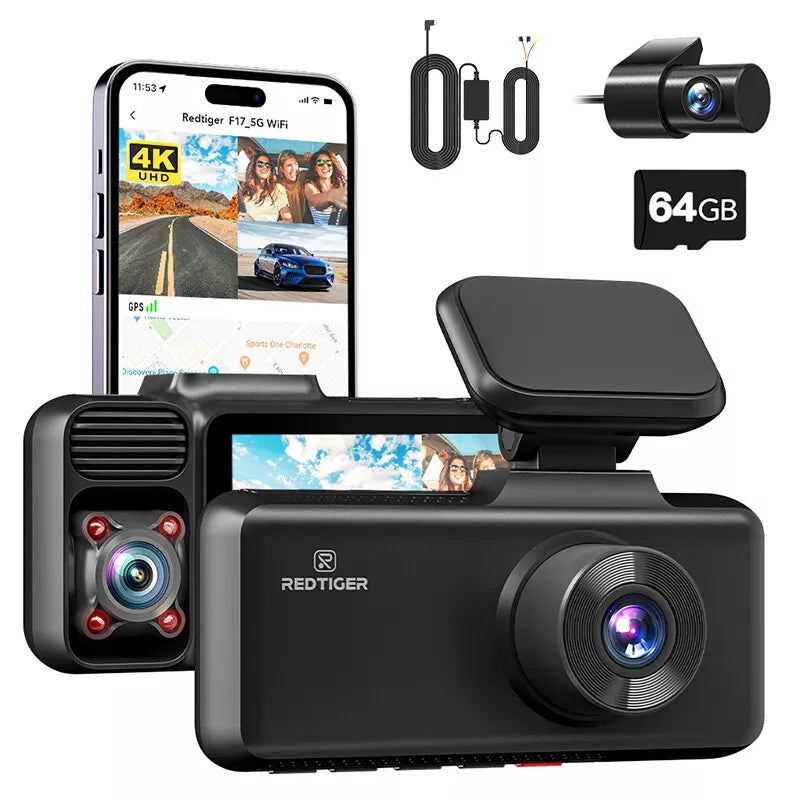 Redtiger F17 4K 3-Channel 5G Wifi Dash Cam