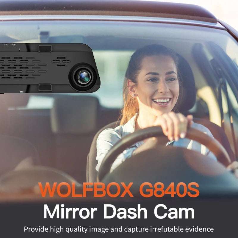 Wolfbox G840S 4K Smart Mirror Dash Cam